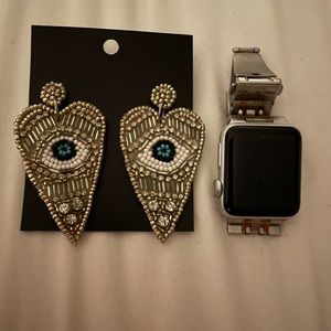 Beaded evil eye earrings